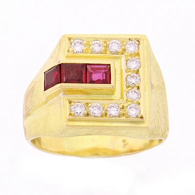 Burle-Marx Ring Ruby and Diamond