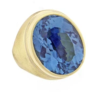 Burle Marx Oval Blue Topaz Ring