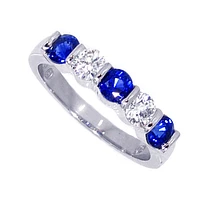 sapphire and diamond band-ring