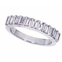 Platinum emerald cut diamond ring