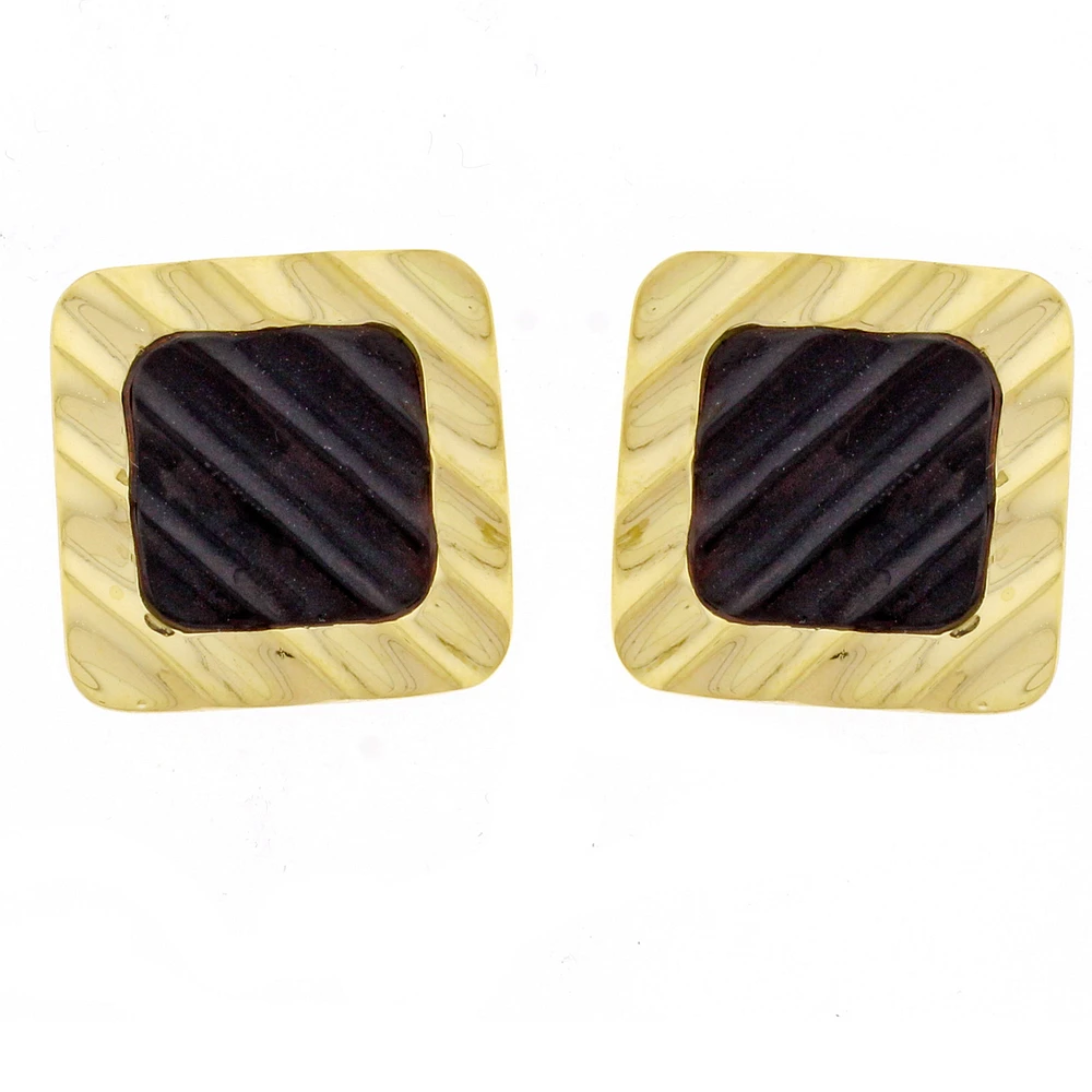 Michael Bondanza Earrings Fluted Black Onyx