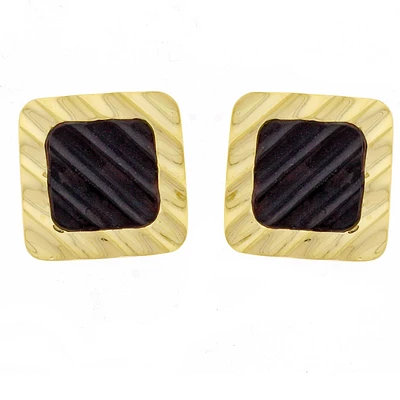 Michael Bondanza Earrings Fluted Black Onyx