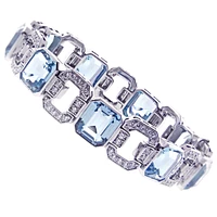 Important Aquamarine and Diamond Bracelet