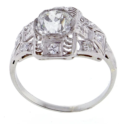 Vintage Filigree European Cut Diamond Ring