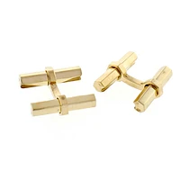 Cartier Interchangeable Hex Bar Gold Cufflinks