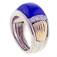 Van Cleef & Arpels Lapis and Diamond White and Yellow Gold Ring