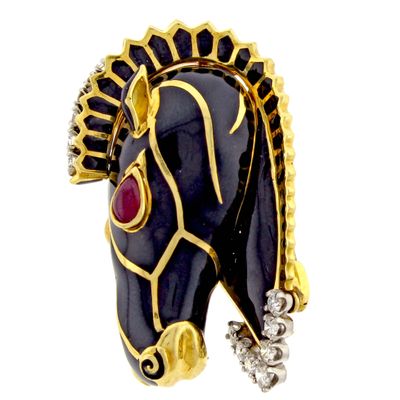 David Webb Brooch Kingdom Collection Horse