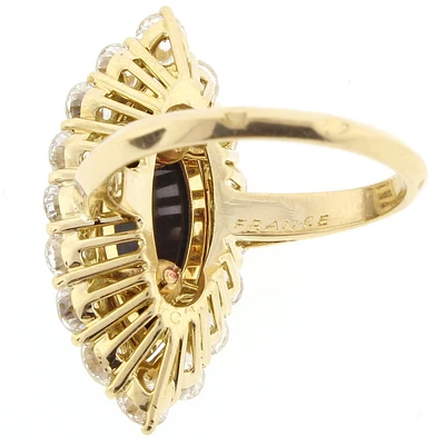 Van Cleef & Arpels Onyx Diamond Navette Shaped Ring