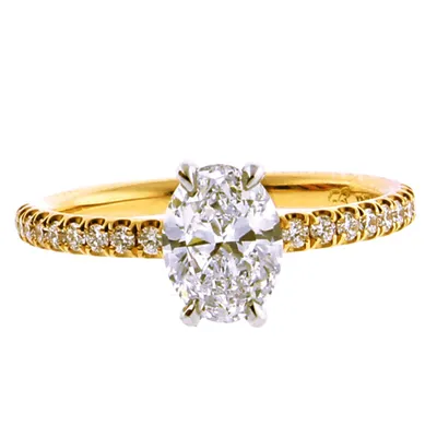 Pave Oval Diamond Engagement Ring