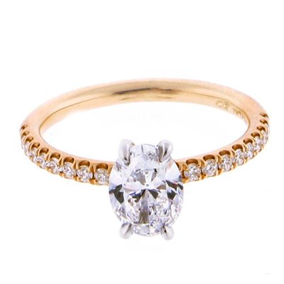 Pave Oval Diamond Engagement Ring