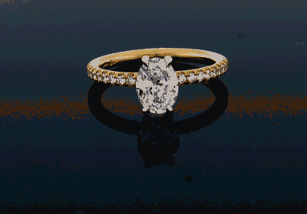 Pave Oval Diamond Engagement Ring