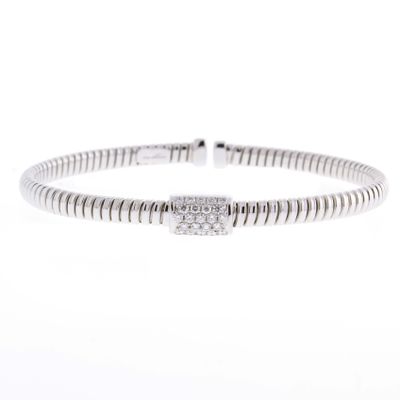 Tubogas Bracelet Diamond  in White Gold