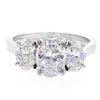 Three Oval Cut Diamond Engagement Ring