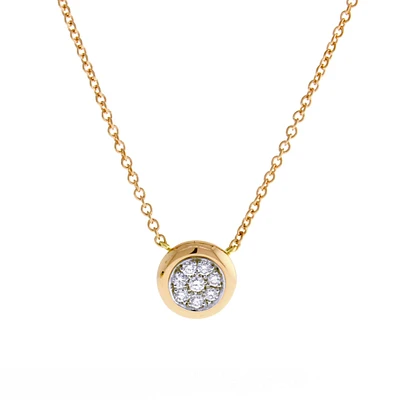 Diamond Pave Donut Necklace Pink Gold