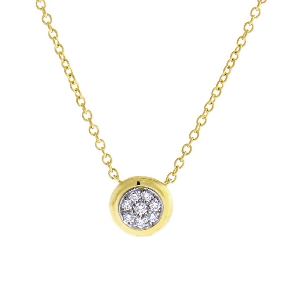 Diamond Pave  Gold Donut Necklace