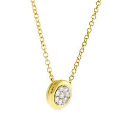 Diamond Pave  Gold Donut Necklace