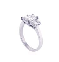 Emerald Cut Diamond Three-Stone Ring