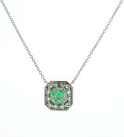 Colombian Emerald and Diamond Pendant, by Pampillonia Jewelers