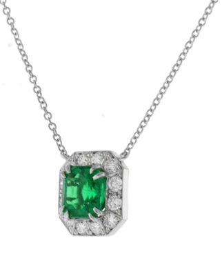 Colombian Emerald and Diamond Pendant, by Pampillonia Jewelers