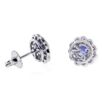 Sapphire and Diamond Cluster Earrings