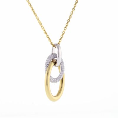 Double Oval Pavé Diamond Pendant