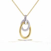 Double Oval Pavé Diamond Pendant