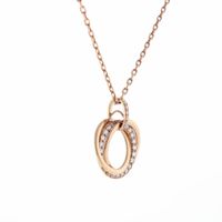 Three Circle Rose Gold Diamond Pendant