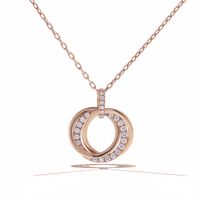 Three Circle Rose Gold Diamond Pendant