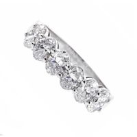 Six Oval Diamond Partway Gold Diamond Band Ring