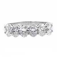 Six Oval Diamond Partway Gold Diamond Band Ring