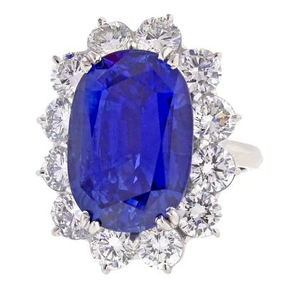 Important 17 Carat GIA Certified Ceylon Sapphire Diamond Ring