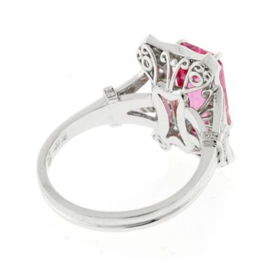 Pink Sapphire and Diamond Ring