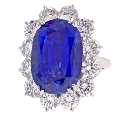 Important 17 Carat GIA Certified Ceylon Sapphire Diamond Ring