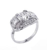 2 Carat Old European Cut Art Deco Diamond Ring