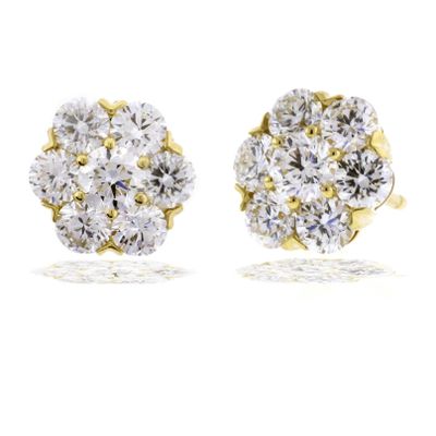 Diamond Fiore Cluster Earrings