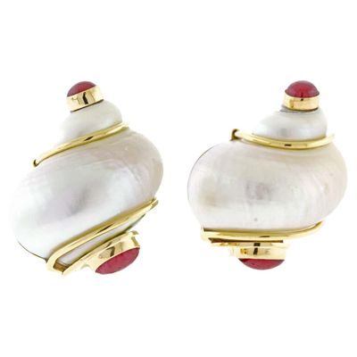 Seaman Schepps Vintage Classic Turbo Shell Earclips