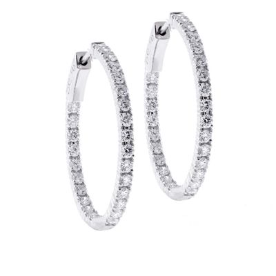 Inside Outside Diamond Hoop Earrings