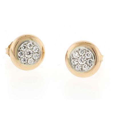 PAVE DIAMOND PAVÉ DONUT EARRINGS in Pink Gold