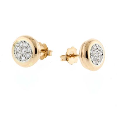 PAVE DIAMOND PAVÉ DONUT EARRINGS in Pink Gold