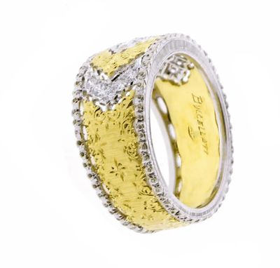 Buccellati Tapered Gold Diamond Band Ring