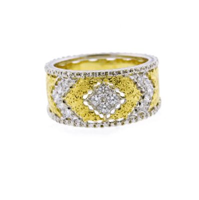 Buccellati Tapered Gold Diamond Band Ring