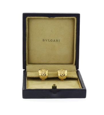 Bvlgari Parentesi Yellow Gold Stainless Steel Hoop Earrings