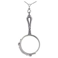 Art Deco Diamond and Spinel Lorgnette with Pearl and Platinum Chain