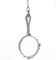 Art Deco Diamond and Spinel Lorgnette with Pearl and Platinum Chain