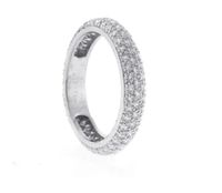 Cartier Three Row Paved Diamond Band Ring