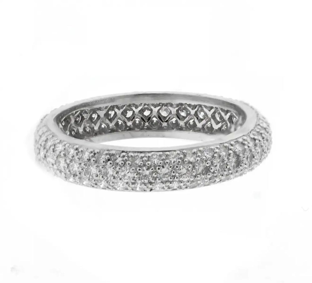 Cartier Three Row Paved Diamond Band Ring