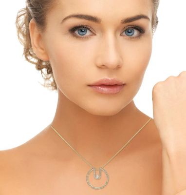 Movado Diamond Circle Pendant Necklace