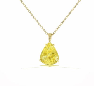 Natural Yellow Sapphire Pendant Necklace