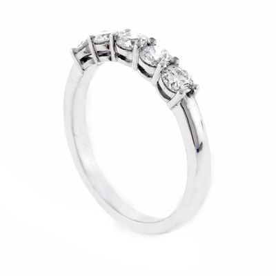 Five Diamond Part Circle Diamond Band Ring