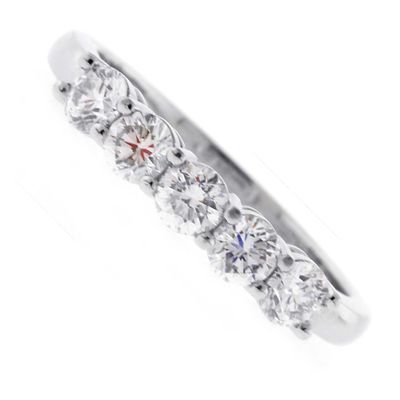 Five Diamond Part Circle Diamond Band Ring